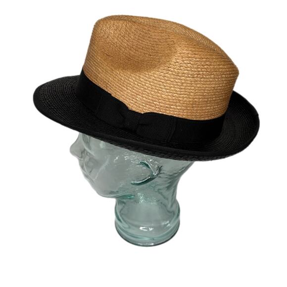 STETSON Staycation Fedora - Two Tone Straw Hat - Resort Summer Vacation - Size S - Picture 3 of 9